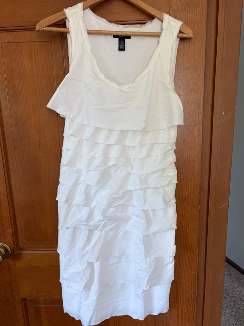 Alfani White Sleeveless Ruffle Tiered Mini Dress